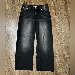 women's refuge denim washed black jeans size 1